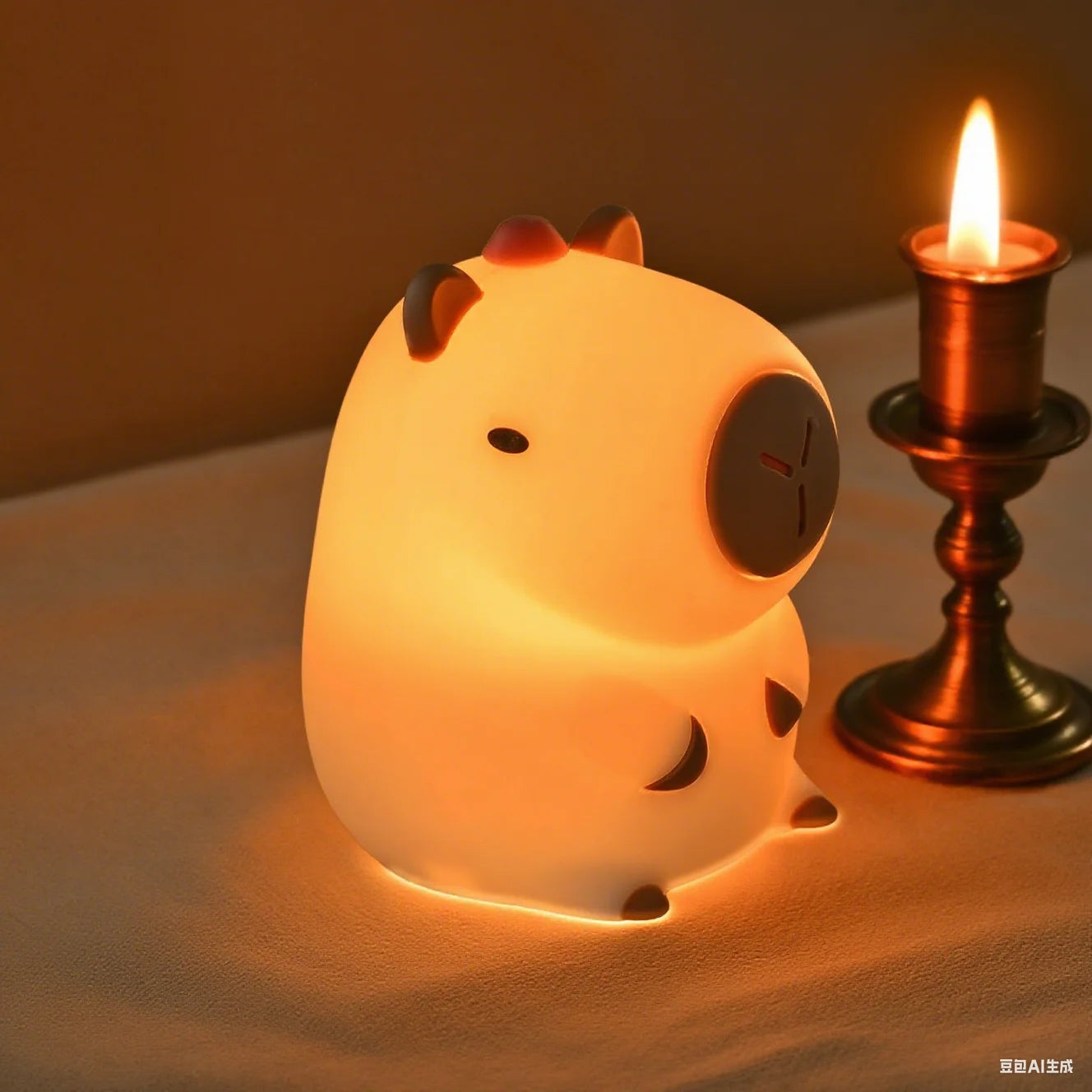 CowLost | cute-pear-night-light-7-color-dimmable-touch-controlled-night-light-silicone-stress-reducing-pat-duck-lamp-usb-rechargeable-1 |5