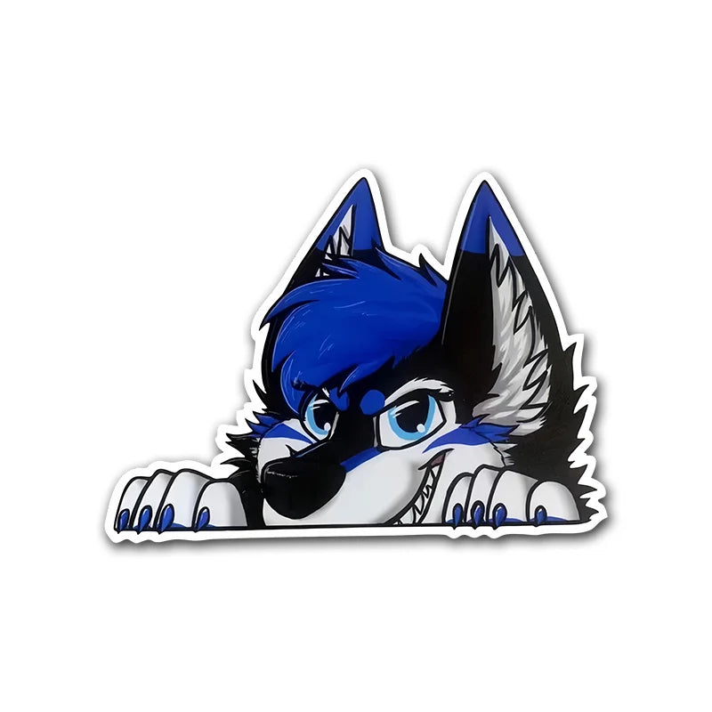 CowLost | peering-at-wolf-head-creative-stickers-vinyl-pvc |7