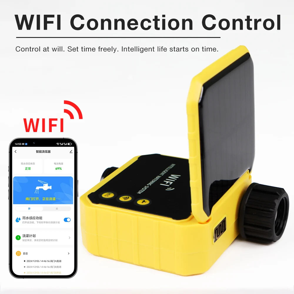 WiFi Solar Irrigation Timer 1/2/4 Outlet Smart Watering Controller for Garden Greenhouse