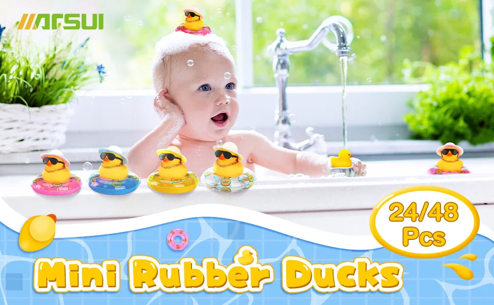 CowLost | product_id-24-pack-summer-rubber-duck-car-dashboard-decorations-with-mini-hat-and-swim-ring |7