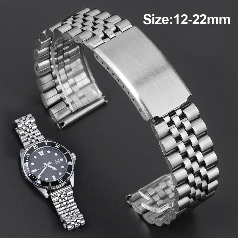 CowLost | product_id-stainless-steel-watchband-14-22mm-with-folding-buckle-for-seiko-rolex-casio |1