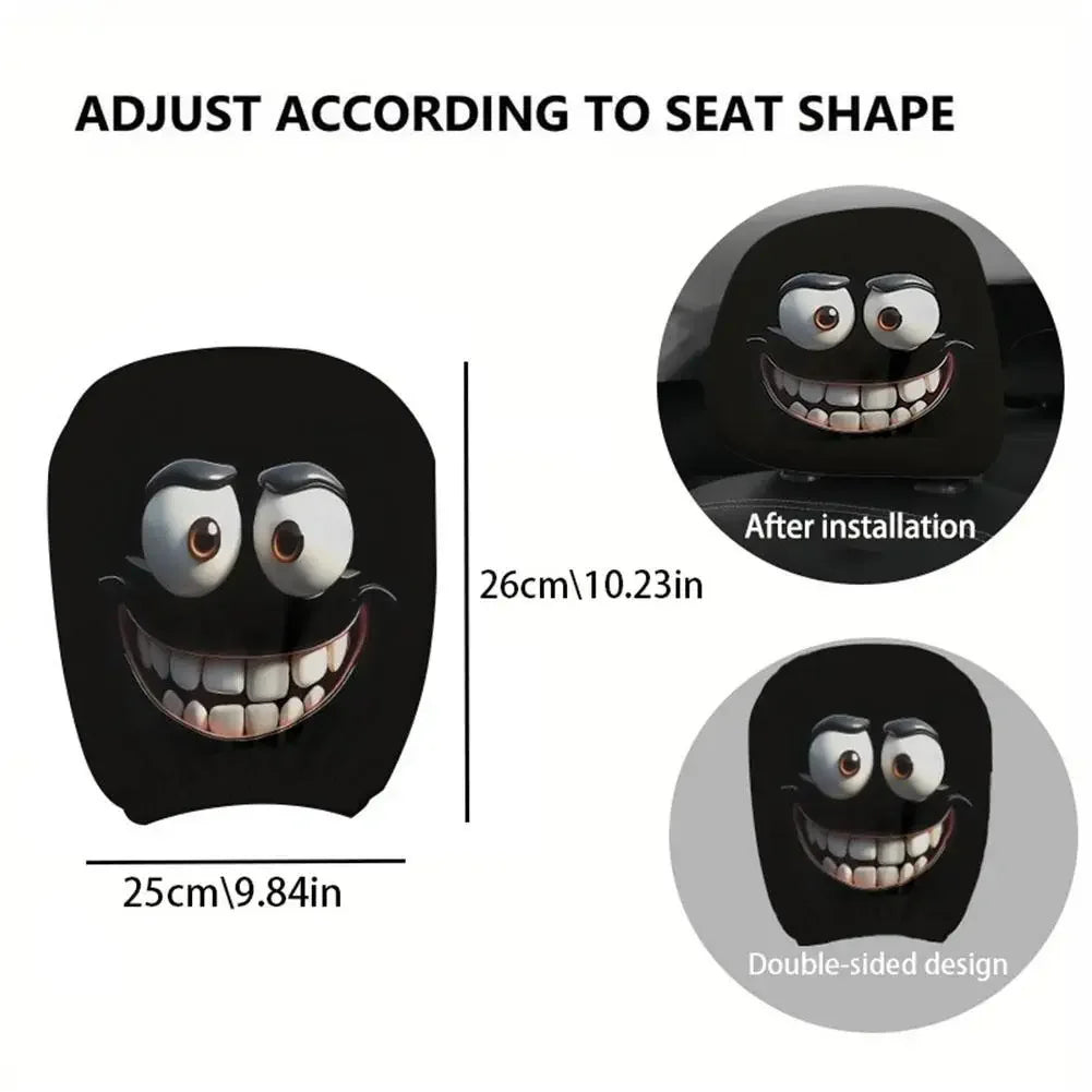 CowLost | car-seat-covers-product_id-2pcs-smiley-face-car-pillowcases-soft-washable-headrest-cushion-covers-polyester |15