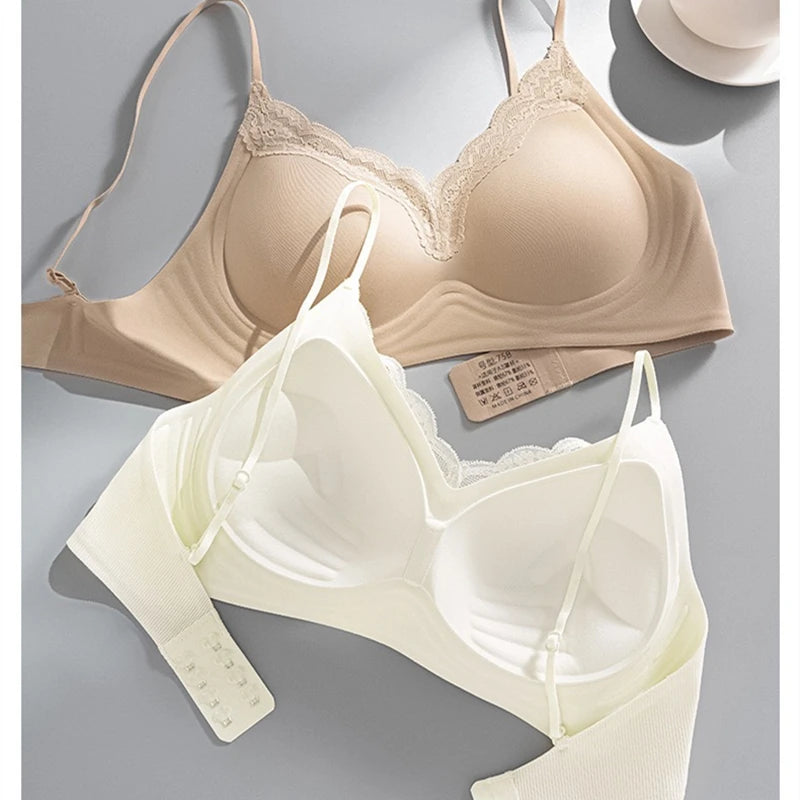 CowLost | liquid-foundation-skin-color-underwear-womens-summer-thin-small-chest-thick-push-up-big-invisible-seamless-spaghetti-strap-bra |4