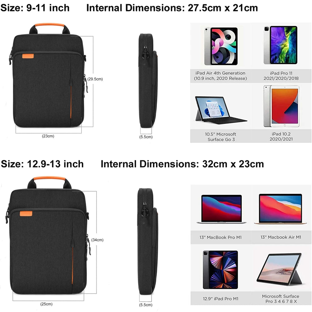 CowLost | emtra-tablet-sleeve-bag-for-ipad-pro-12-9-11-ipad-10th-air-5-4-10-9-10-2-inch-9th-8th-7th-generation |7