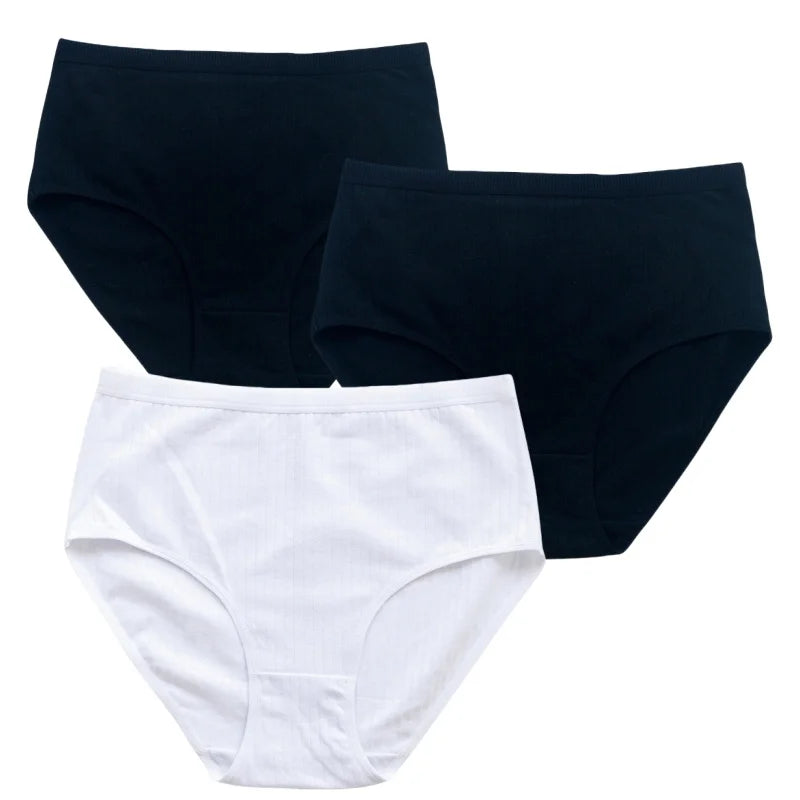 CowLost | product_id-3pcs-women-high-waist-cotton-briefs-tummy-control-breathable-underwear-m-xxl |21