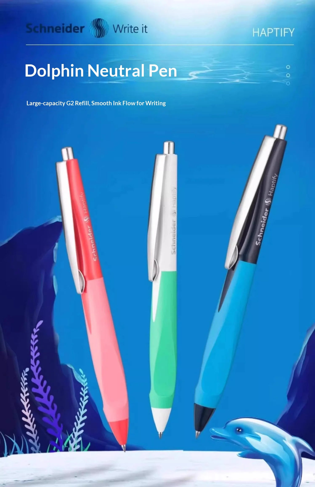 CowLost | product_id-schneider-dolphin-0-5mm-gel-pen-gift-set-with-posture-correction-quick-dry-smudge-free-ink-for-exams-and-homework |7