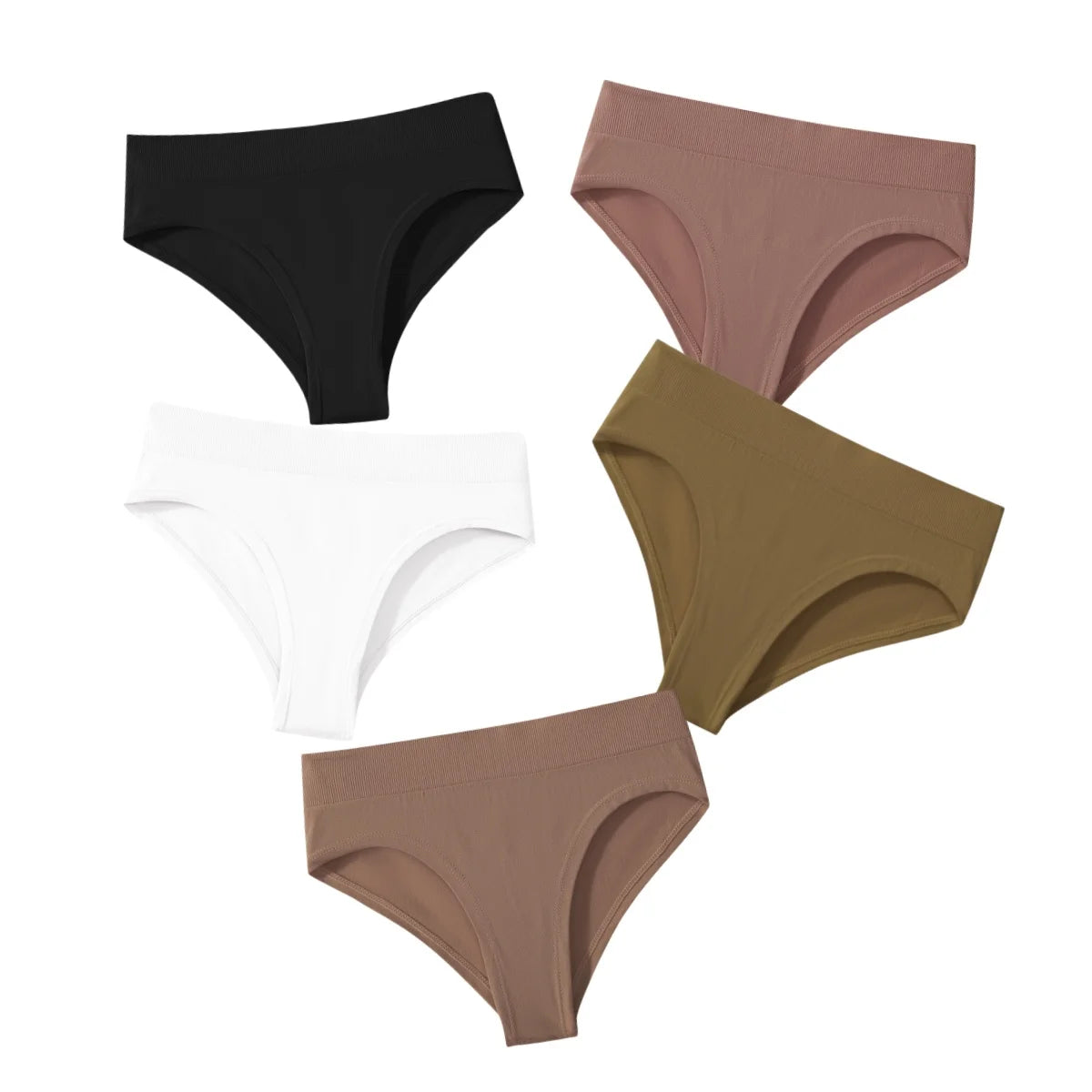 CowLost | product_id-5pcs-high-rise-seamless-womens-solid-color-briefs-s-xxxl |14