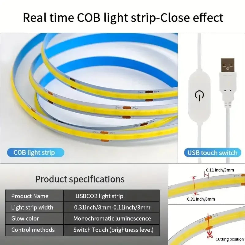 CowLost | light-ropes-strings-product_id-5v-320leds-m-cob-led-strip-touch-dimmer-usb-plug-3000k-6500k-indoor-flexible-light-tape |13