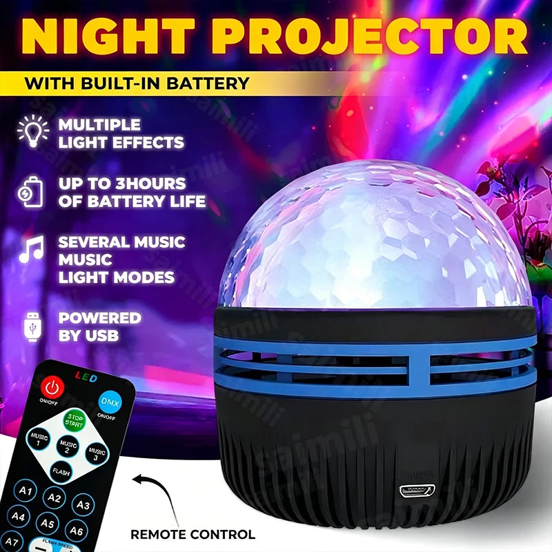 CowLost | usb-galaxy-projector-aurora-5v-night-light-360-rotating-gb-colorful-night-lights-with-remote-control-for-home-theater-room-deco |3