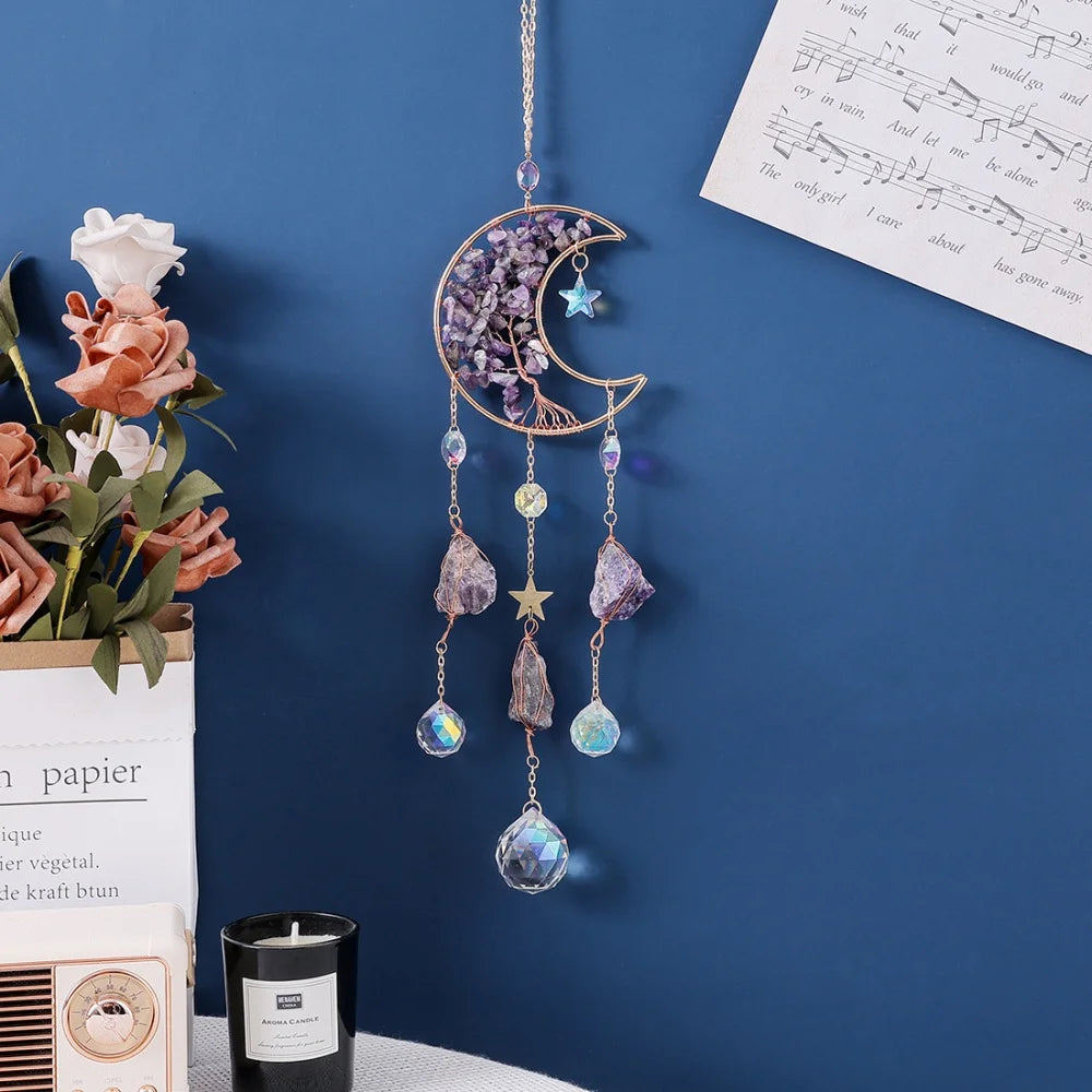 CowLost | natural-crystal-stone-moon-sun-catcher-eid-mubarak-decor |2