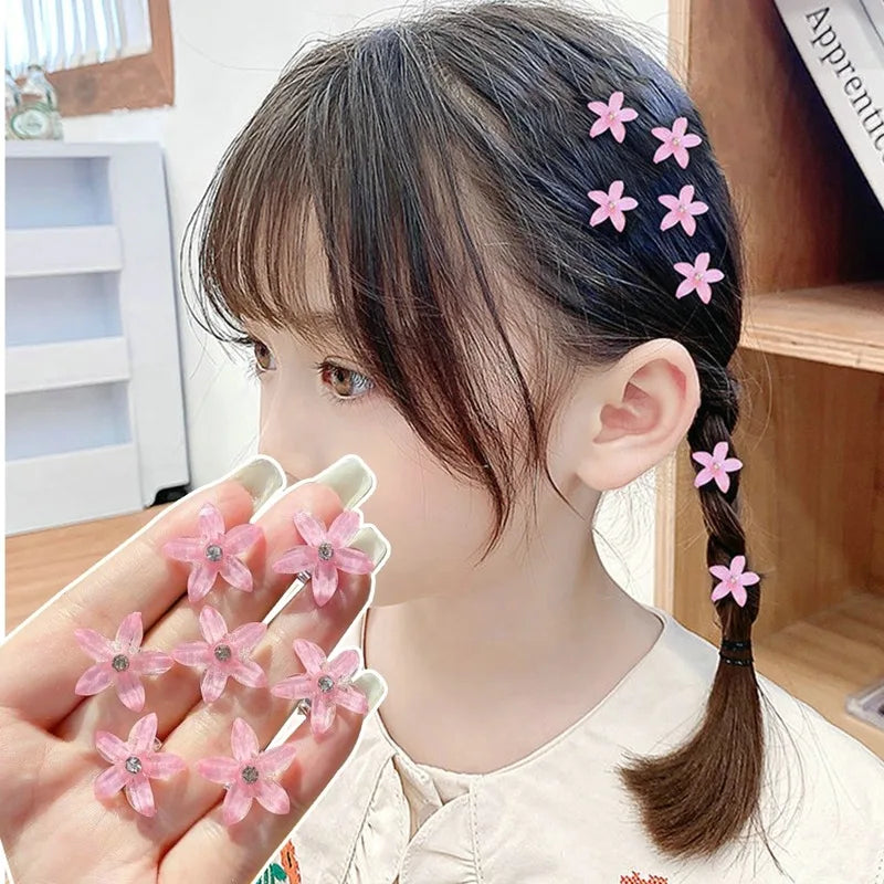 10PCS/Set Hair Clip Braided Hair Small Flower