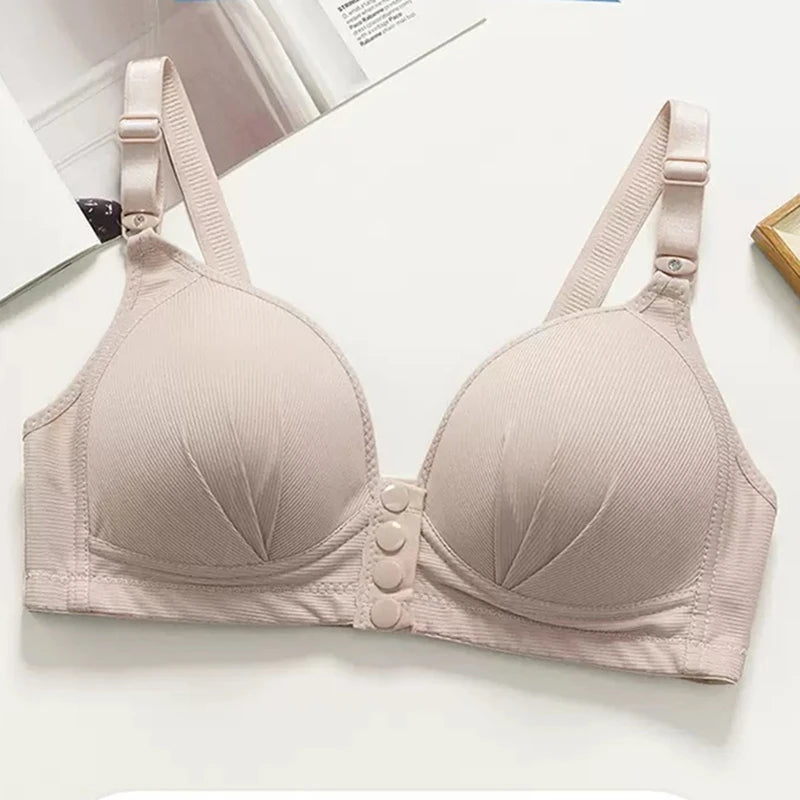 CowLost | product_id-wire-free-front-buckle-thin-cup-nursing-bra-for-middle-aged-moms |3