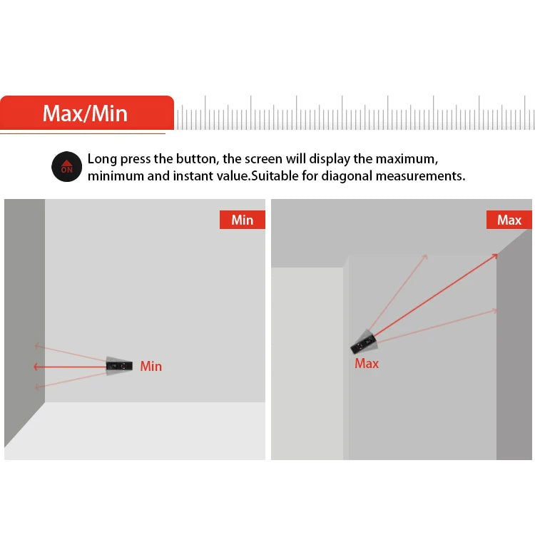 40M Rechargeable Handheld Infrared Laser Distance Meter Rangefinder for Decoration