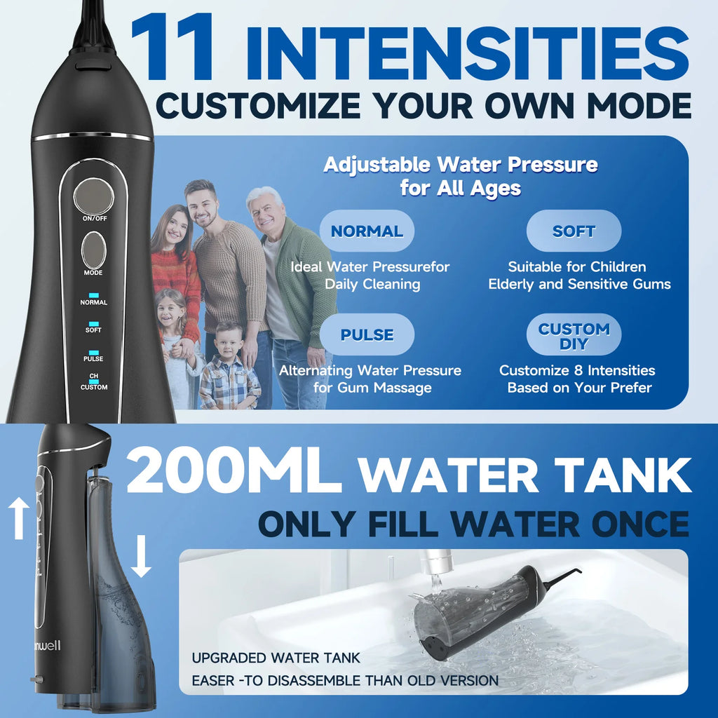 CowLost | uncategorized-mornwell-portable-oral-irrigator-f18-usb-rechargeable-water-flosser-with-4-nozzles-and-200ml-tank |3