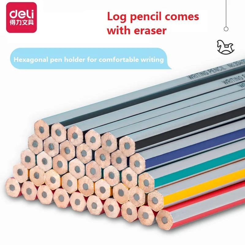 CowLost | product_id-deli-10pc-hb-2b-wood-pencils-triangle-hexagonal-with-eraser-for-school-home-office |6