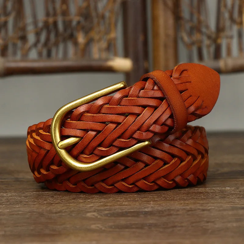 CowLost | 3cm-unisex-fashion-designer-weaving-belt |16