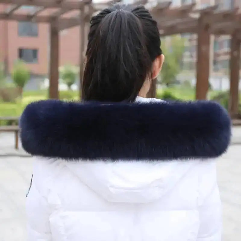 CowLost | fox-fur-collar-for-women-luxury-warm-winter-coat-trim-scarf |15