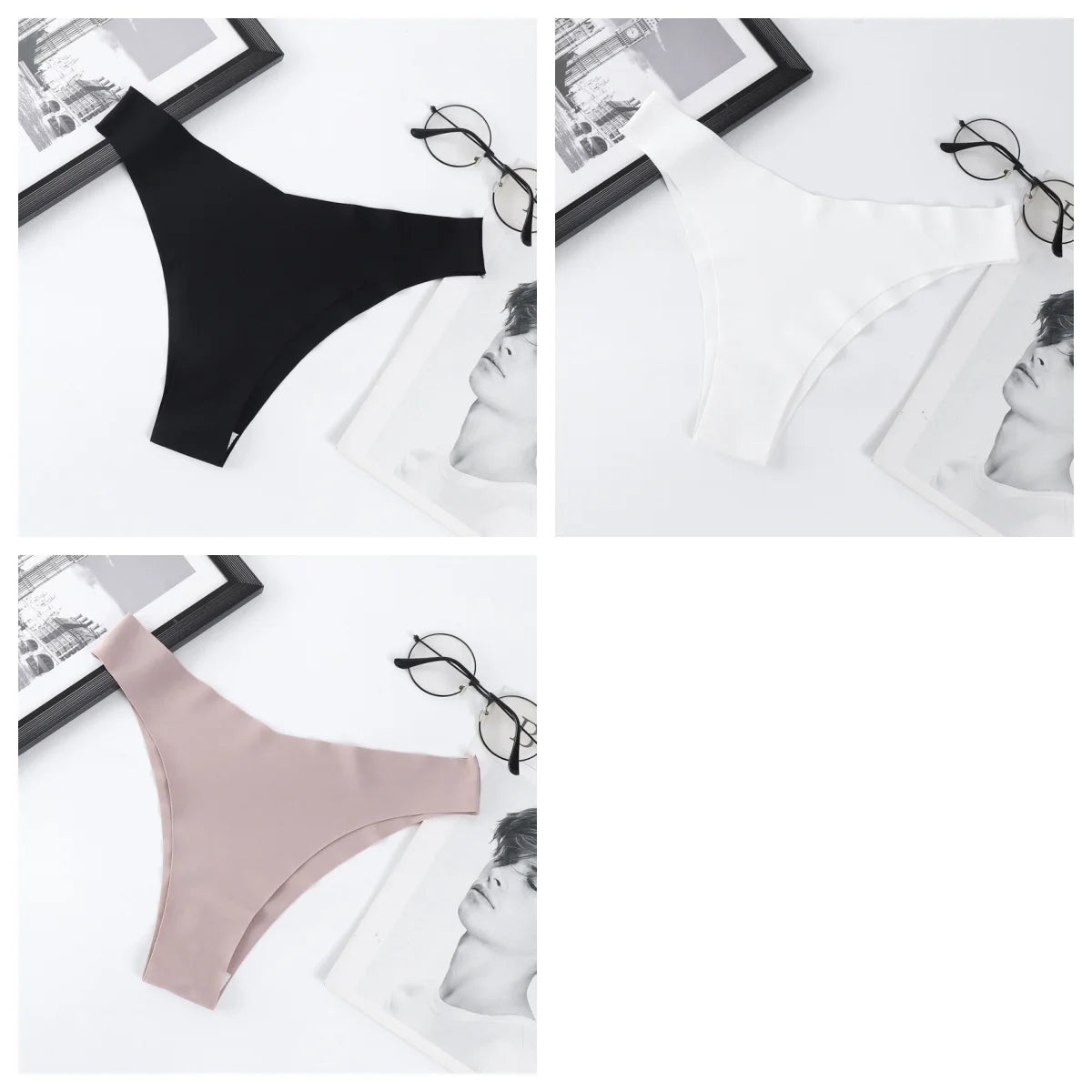 CowLost | product_id-3pcs-women-ice-silk-seamless-low-rise-v-waist-quick-dry-briefs-s-l |31