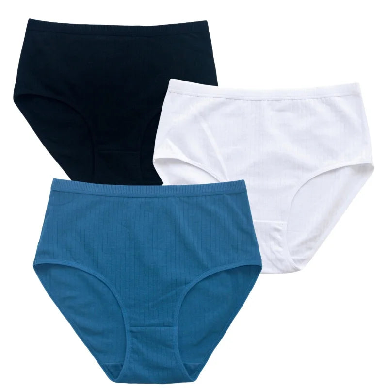 CowLost | product_id-3pcs-women-high-waist-cotton-briefs-tummy-control-breathable-underwear-m-xxl |14