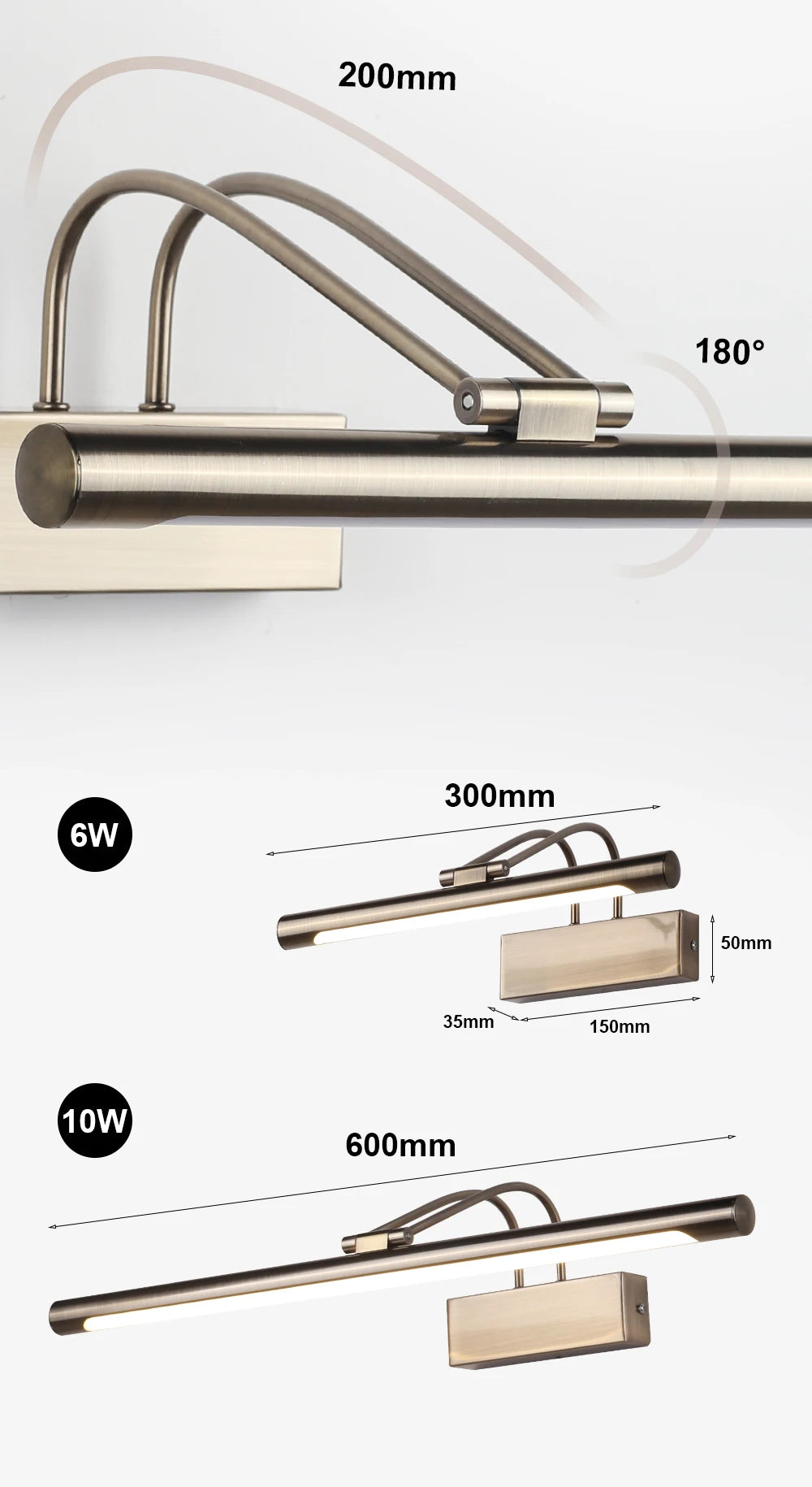 CowLost | product_id-modern-black-copper-8w-led-bathroom-wall-sconce-ac85-265v |12