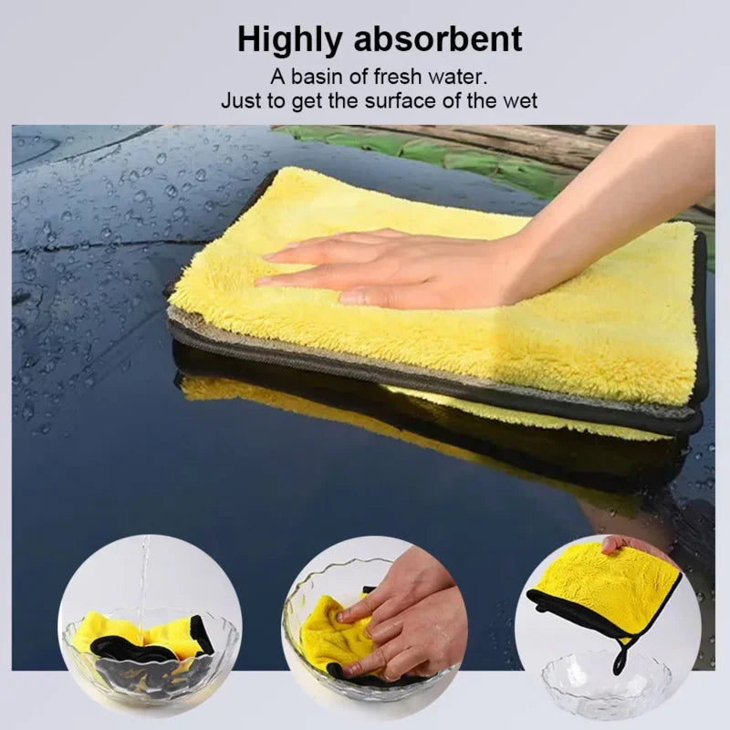 CowLost | shop-towels-general-purpose-cleaning-cloths-product_id-car-wash-absorbent-microfiber-cleaning-towels-thickened-yellow-30-40-60cm |4