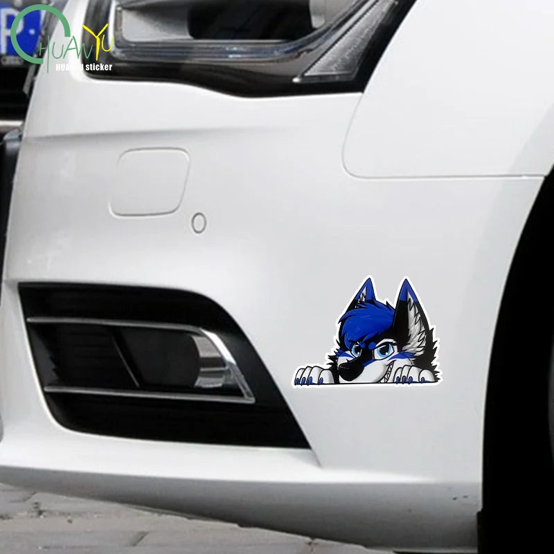 CowLost | peering-at-wolf-head-creative-stickers-vinyl-pvc |3