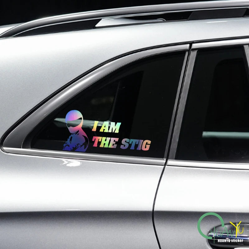 CowLost | i-am-the-stig-creative-text-fun-pattern-racing-rider-sticker |3