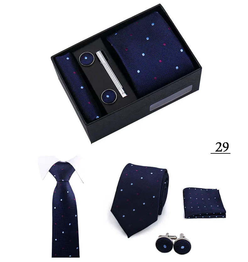 CowLost | tie-men-with-box-top-quality-business-ties-hanky-cufflink-set |4