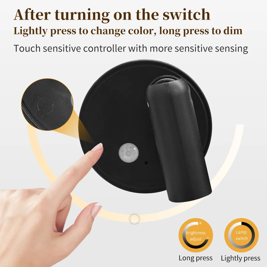 CowLost | product_id-magnetic-rotatable-touch-dimmable-rgb-3-color-led-spotlight-with-remote-usb-rechargeable-motion-sensor-wall-light |4