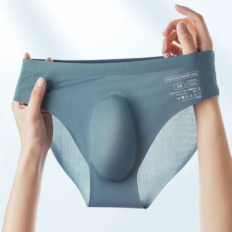 CowLost | mens-ice-silk-seamless-briefs-summer-ultra-thin-panty-transparent-sexy |10