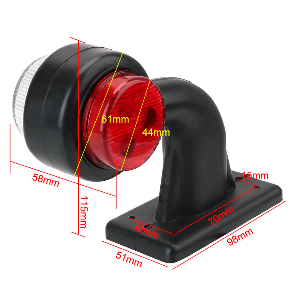 CowLost | truck-lamp-12-24v-led-side-marker-light-indicator-lamp-car-styling-red-white-tail-light-assembly-2pcs-set |3