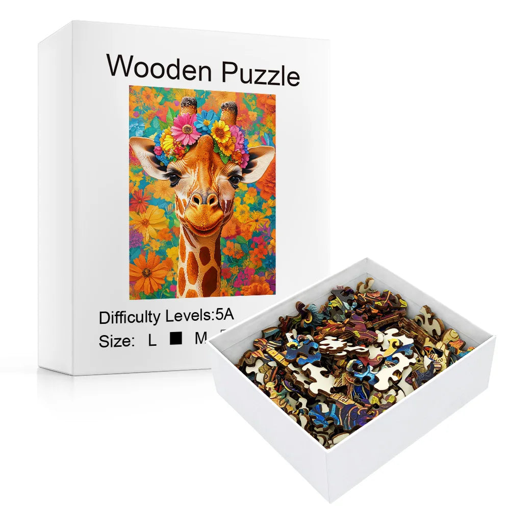 CowLost | product_id-giraffe-floral-jigsaw-puzzle-for-adults-wildlife-diy-wall-art-gift |3