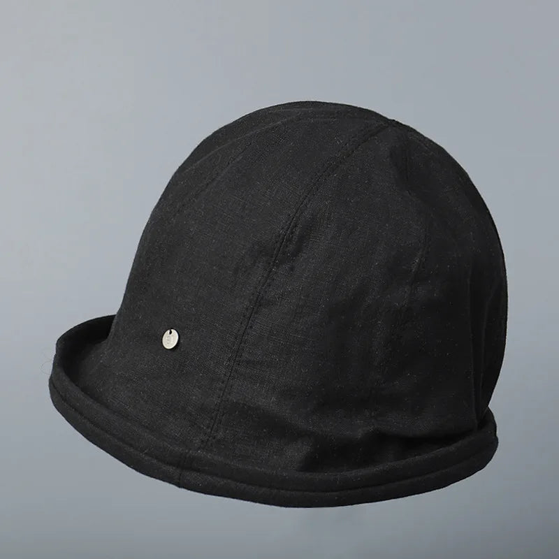 CowLost | linen-curled-edge-sun-hats-for-women-foldable-bucket-hat |13