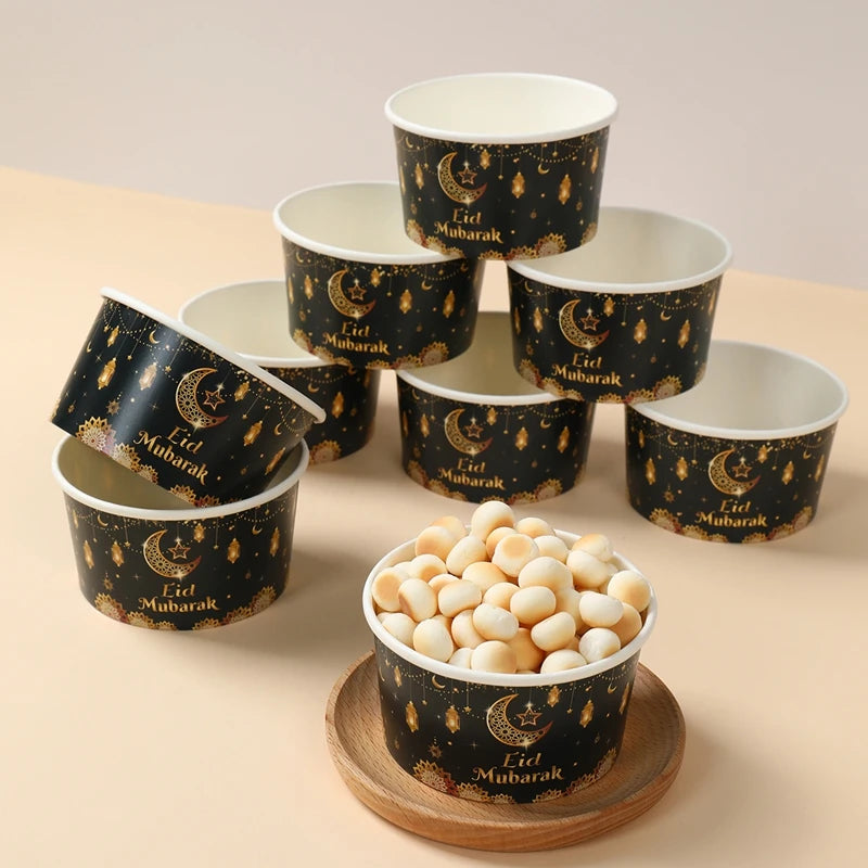 CowLost | 10pcs-ramadan-paper-bowl-eid-mubarak-decoration-for-home-food-holders |12