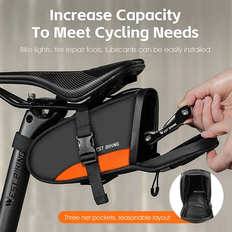 CowLost | west-biking-portable-bike-tail-bag-1-2l-reflective-cycling-bag-ultralight-waterproof |3