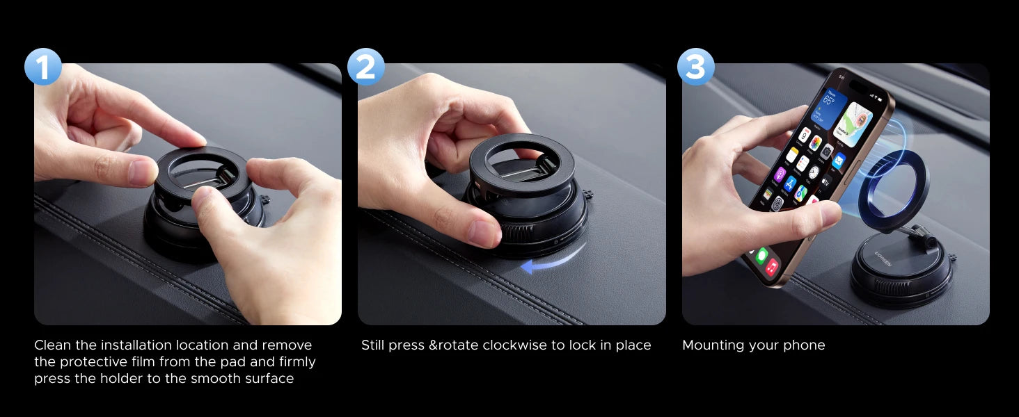 CowLost | ugreen-magnetic-car-phone-holder-dashboard-suction-cup-360 |14