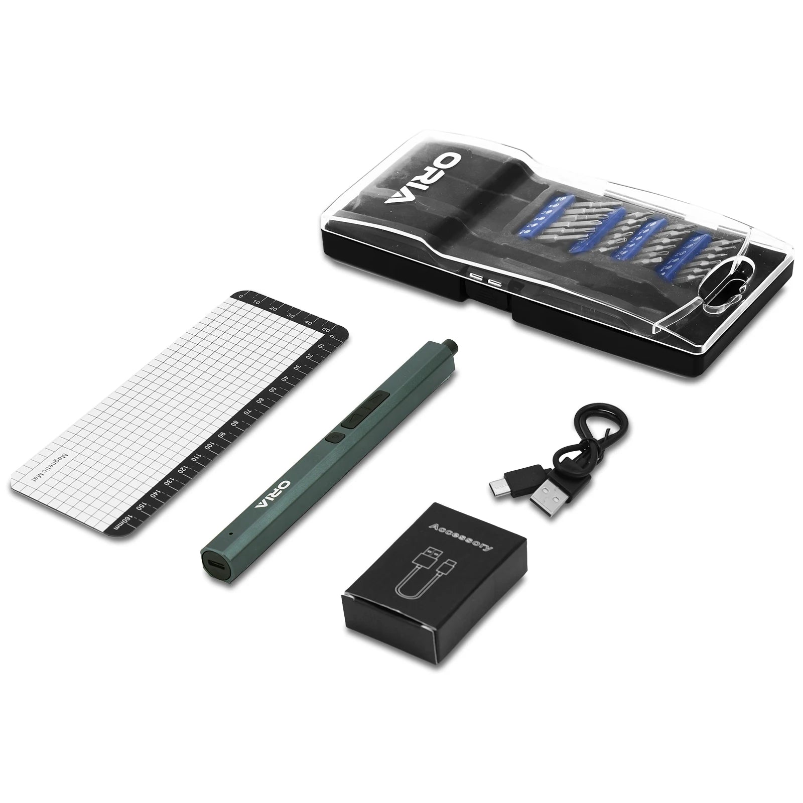 ORIA 33-in-1 Electric Precision Screwdriver Set with 24 Bits Cordless Repair Tool Kit for Phone Camera Watch