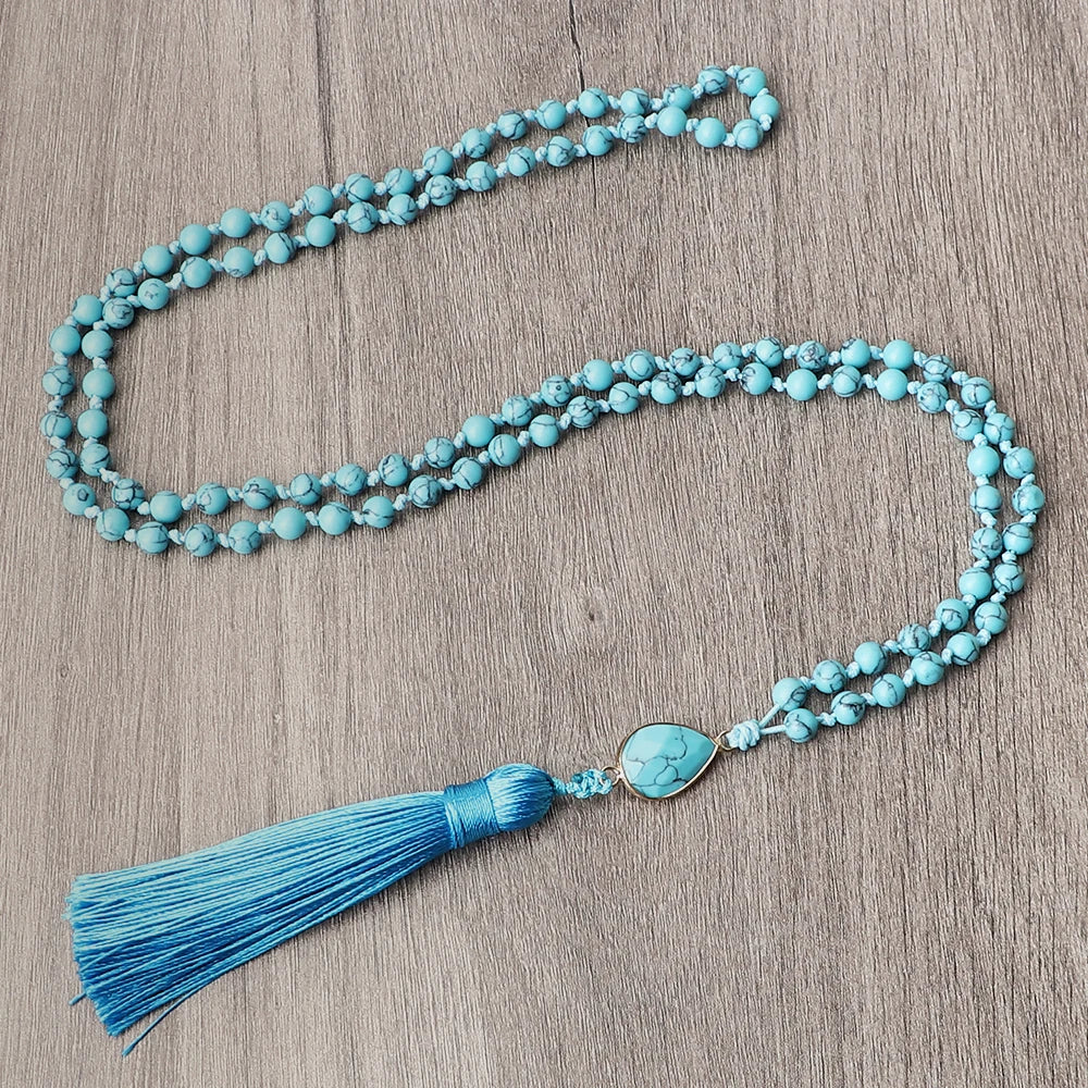CowLost | handbags-natural-blue-pine-stone-108-beaded-mala-necklace |9