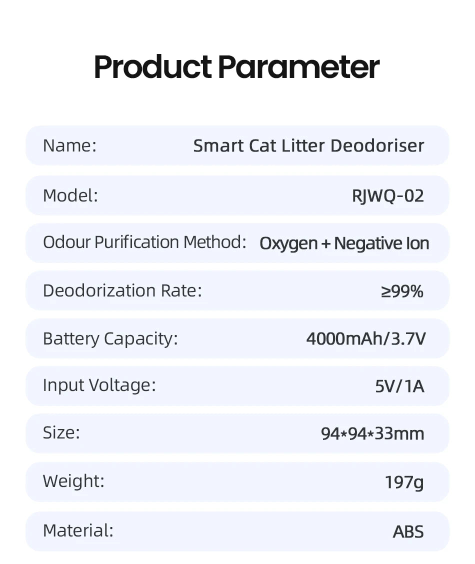 CowLost | cat-toys-rojeco-smart-cat-litter-box-deodoriser-4000mah-odor-purifier |22