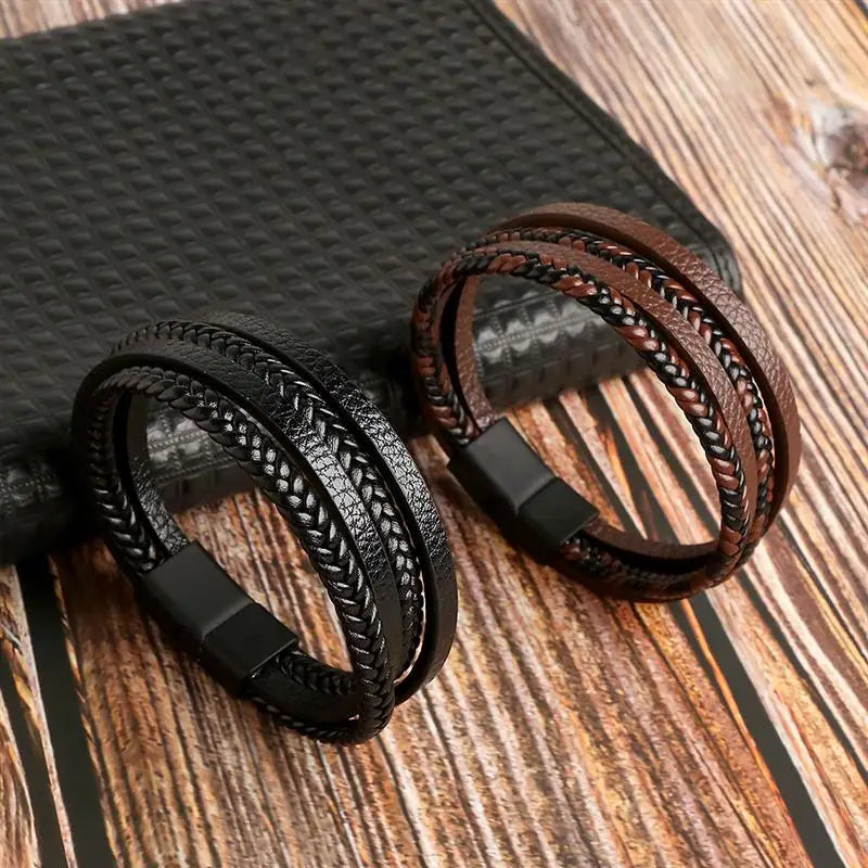 CowLost | badge-pass-holders-jiayiqi-stainless-steel-and-leather-bangle-bracelet-for-men |21