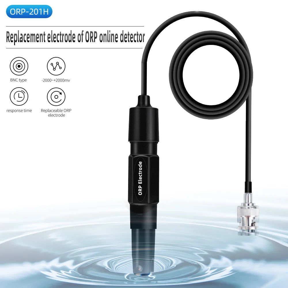 1.2m/2m ORP Replacement Probe with BNC Connector for Aquarium, Hydroponic, Laboratory Oxidation-Reduction Potential Test