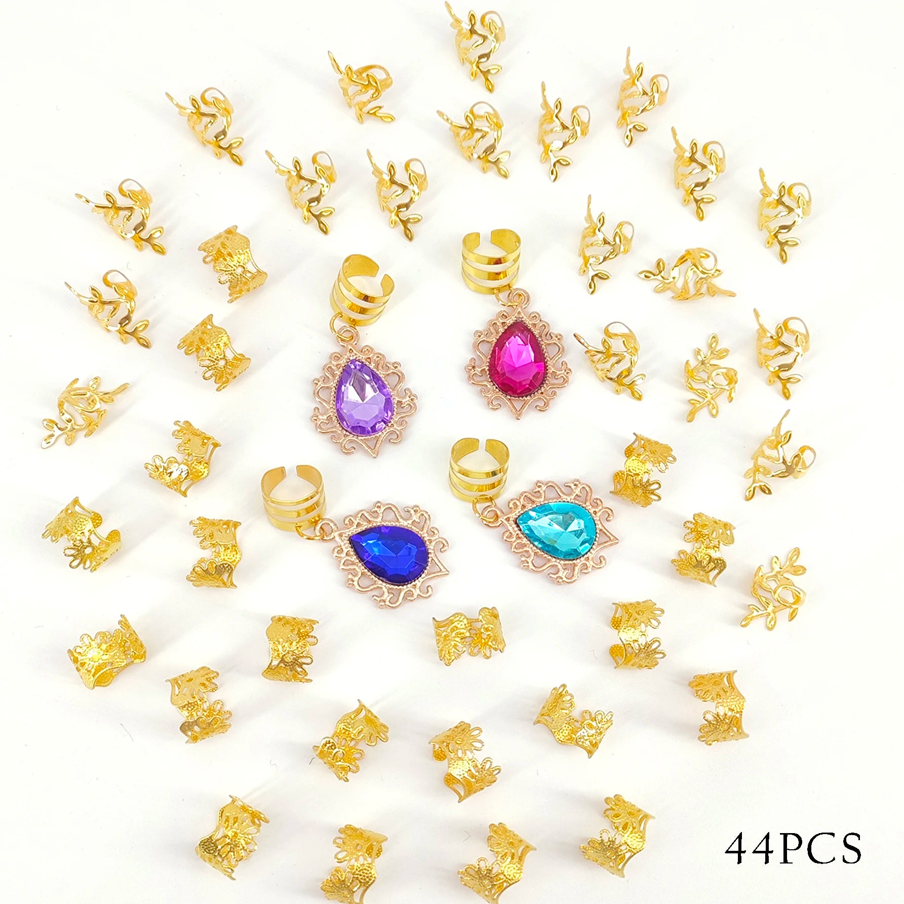 CowLost | 44pcs-gorgeous-gemstone-dreadloc-hair-jewelry-accessories |7