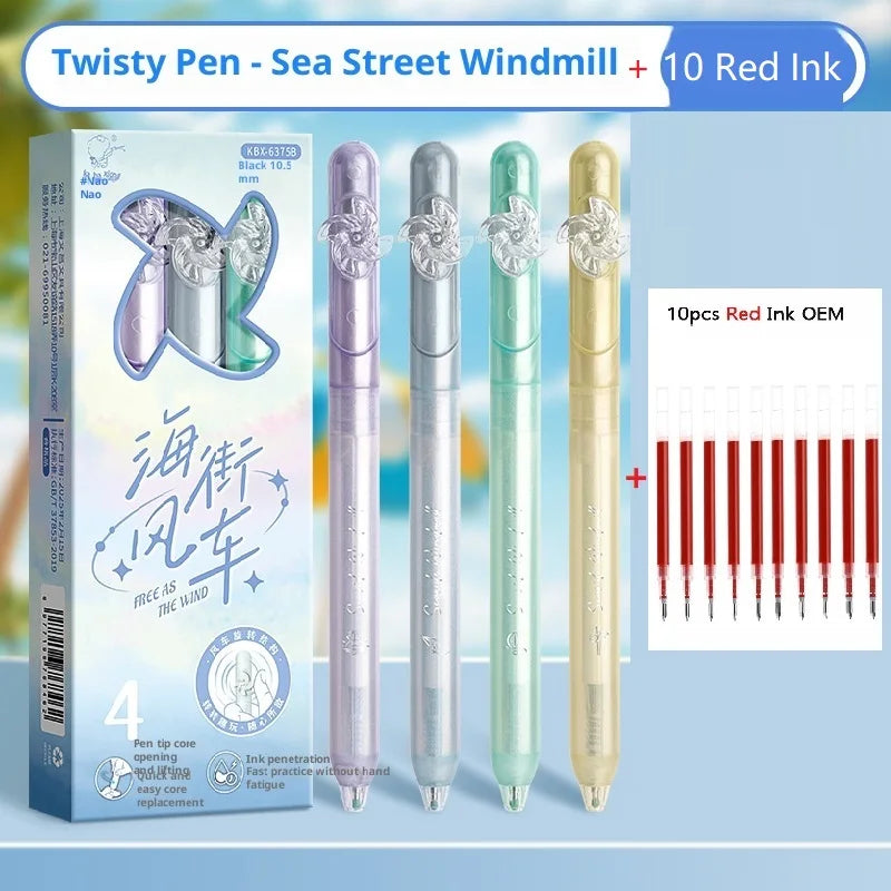CowLost | product_id-4-pack-kawaii-retractable-gel-pens-0-5mm-fast-drying-spinning-twist-pen-for-school-journaling |20