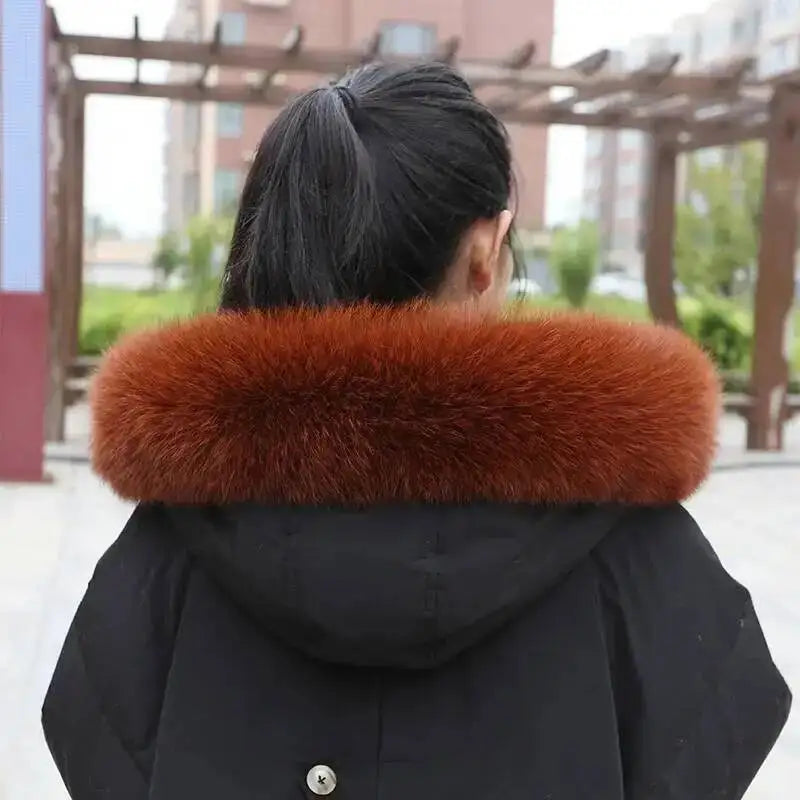 CowLost | fox-fur-collar-for-women-luxury-warm-winter-coat-trim-scarf |30