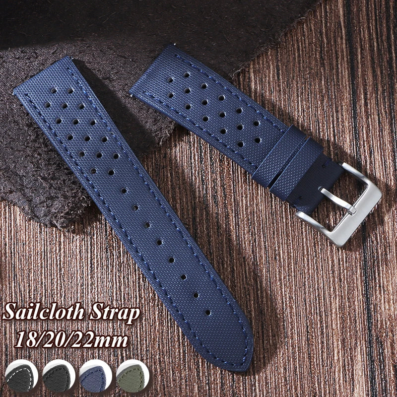 CowLost | bracelets-product_id-18mm-22mm-unisex-nylon-sailcloth-leather-watch-strap-quick-release-sport-band |1