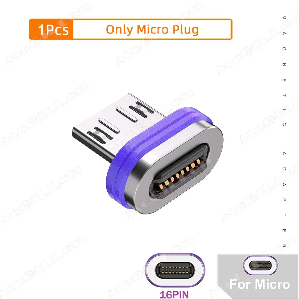 CowLost | 16pin-magnetic-otg-adapter-pd-240w-fast-charge-type-c-male-to-type-c-micro-ios-female-data-converter-for-iphone-macbook-laptop-1 |16