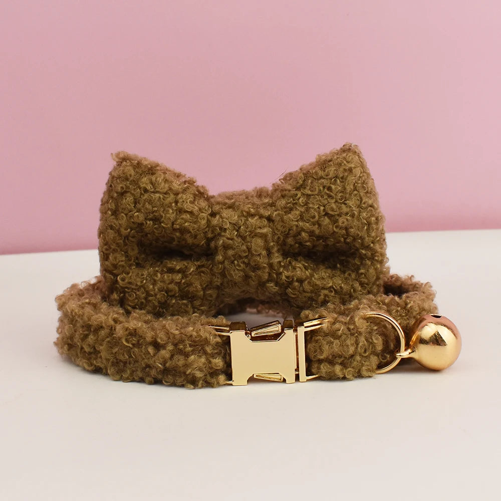 CowLost | cat-furniture-personalized-teddy-cat-collar-with-bell-and-name-plate |7