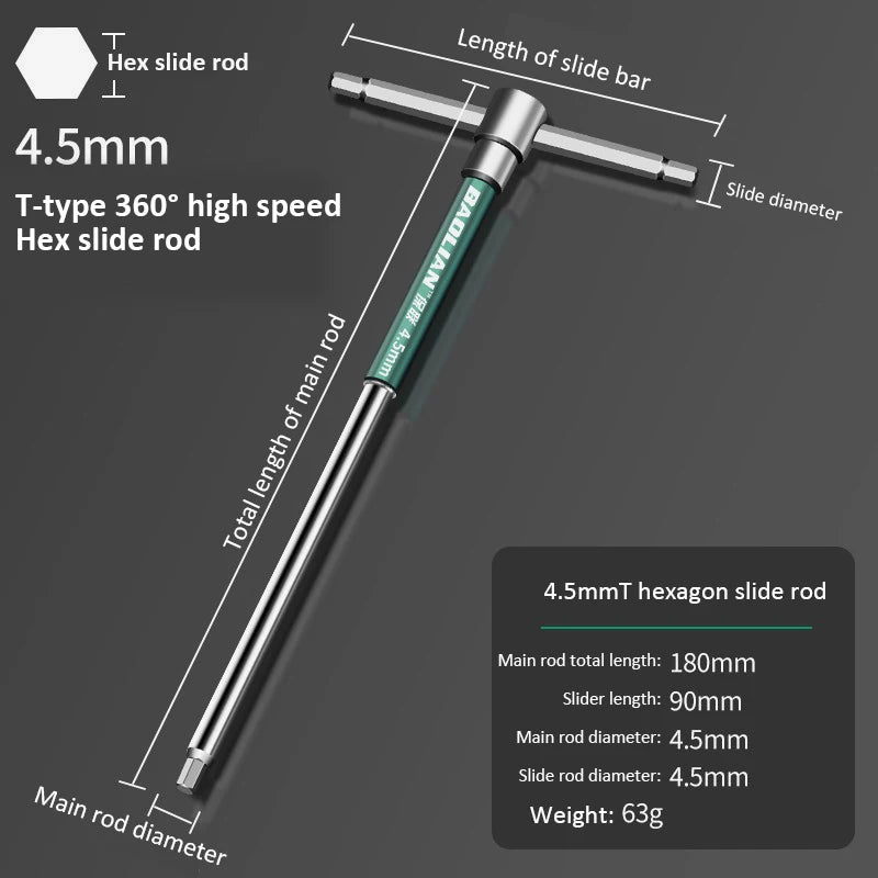 CowLost | t-bar-socket-wrench-2-10mm-adjustable-t-handle-speed-wrench-set-nut-spinner-hex-socket-t-shape-handle-wrench-2-way-drive-design |22