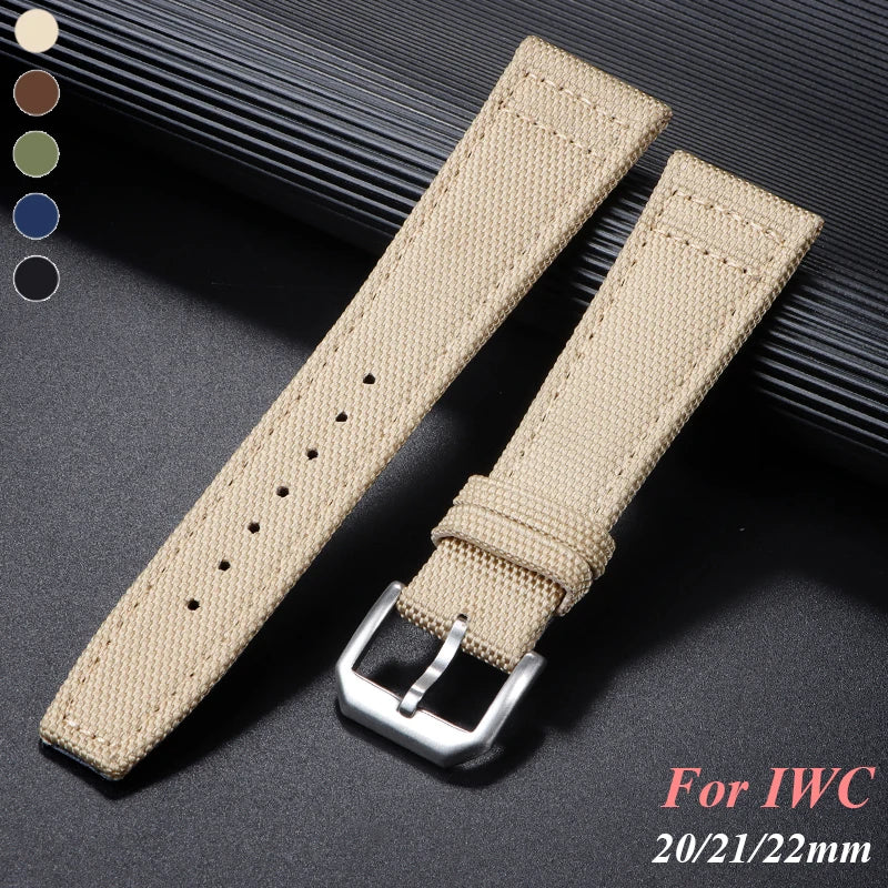 CowLost | product_id-waterproof-nylon-canvas-watch-strap-for-iwc-pilot-20-22mm-unisex-sport-wristband |1
