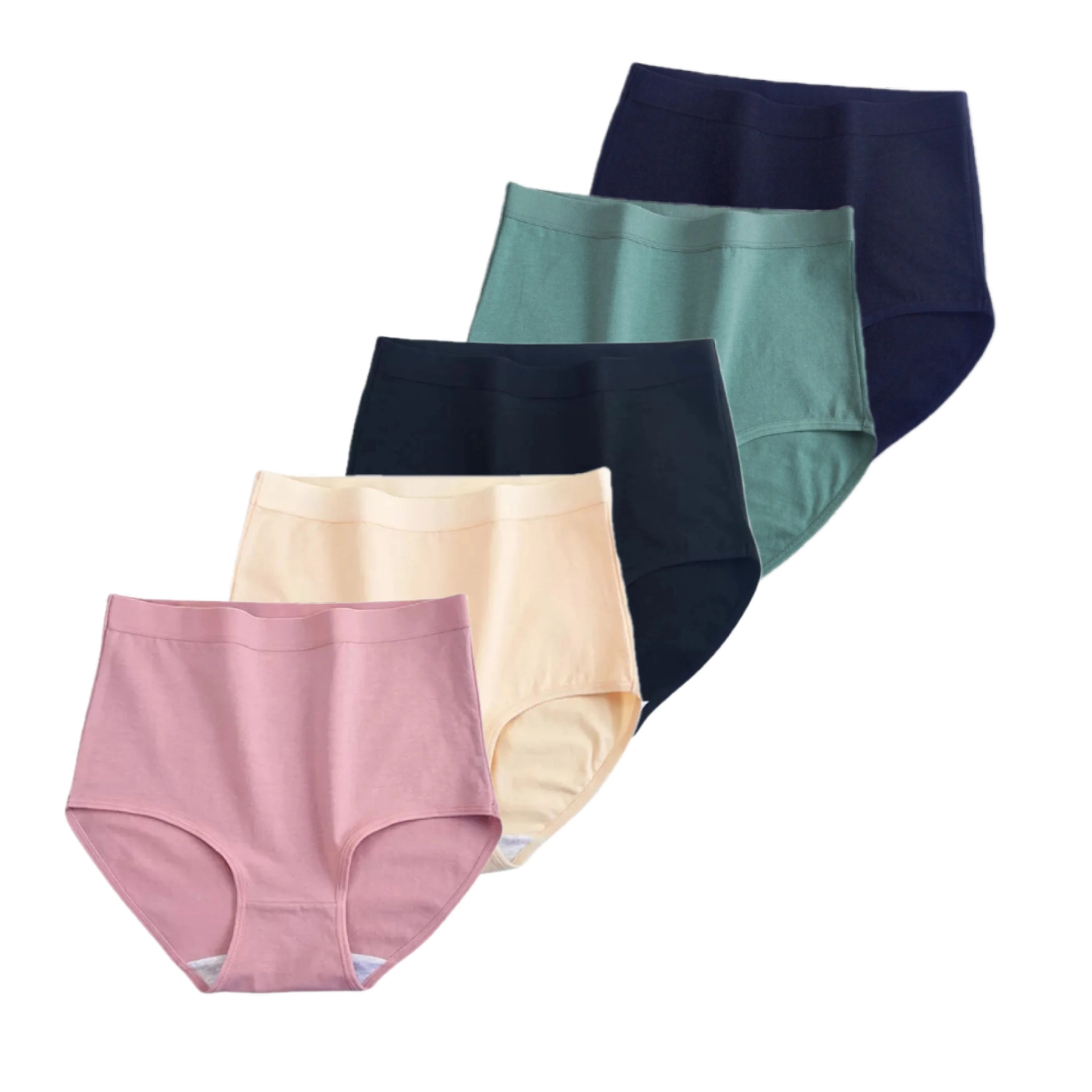 CowLost | product_id-fallsweet-womens-high-waist-cotton-plus-size-briefs-5-pack-m-xxxl |16